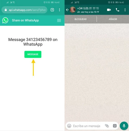 Cómo enviar un mensaje por WhatsApp sin tener que guardar el contacto